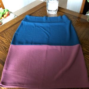 Last call LuLaRoe Pink/blue Cassie Skirt Sz large